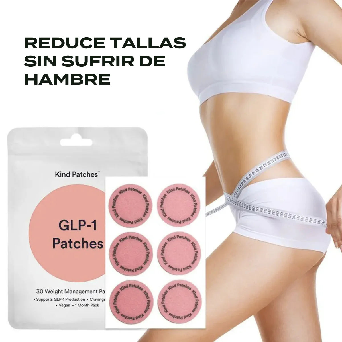 Parches GLP-1 Parches Reduce tu apetito y pierde peso de forma natural (Kit 30 parches)